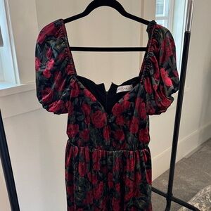 Petal & Pup velvet Black and Red Dress